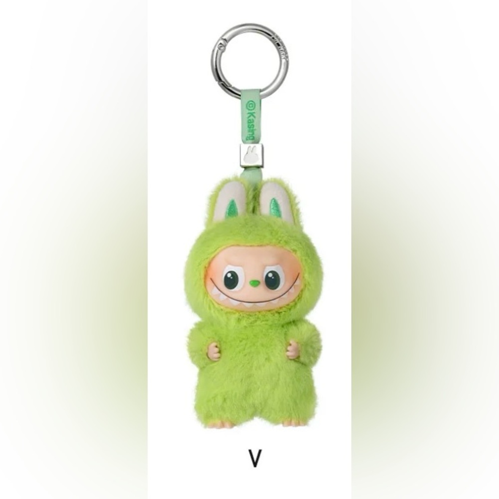 Pin for Love Series-Vinyl Plush Pendant Blind Box-Letter V Green Labubu